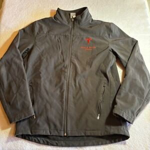 Tesla Sales Service Finance Mens Black Soft‎ Shell Jacket Size Medium